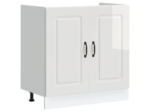 Meuble de cuisine, meuble bas pour évier kalmar blanc brillant 80x46x81,5cm