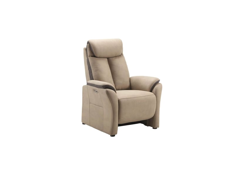  Fauteuil relax électrique new nobuck beige et gris foncé - odeon ODEON - Conforama A