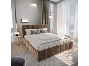 Lit coffre 120x200cm <strong>MASSENO</strong> <strong></strong> coloris beige
