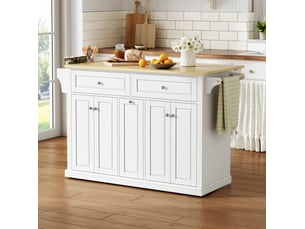 Desserte de cuisine mobile 121 x 49 à 69 x 89 cm avec plateau rabattable, rangements et roulettes verrouillables