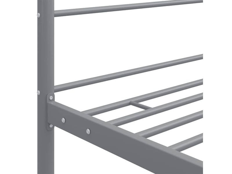  Lit double- lit adulte -  cadre de lit à baldaquin sans matelas gris métal 200x200 cm  - Conforama D