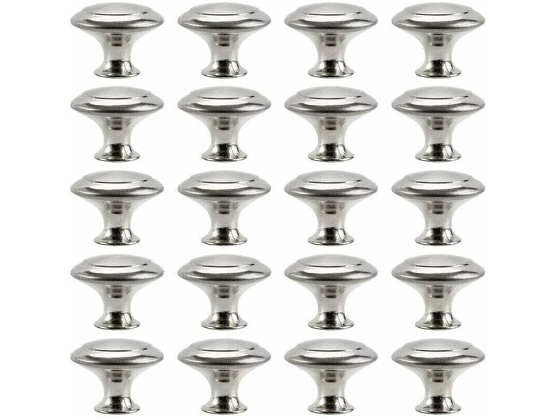  Bouton de meuble cuisine poignées cabinet acier inox portes coupe décoration porte cabinet placard tiroir armoire(20pcs)  - Conforama A
