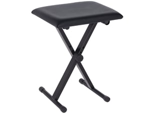 Tabouret piano pliable, banc piano réglable en hauteur de 37 à 47 cm, siège rembourré en pu et pieds en métal antidérapants, noir, charge 100 kg