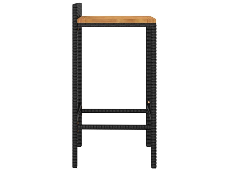  Lot de 2 tabouret de bar, chaise de bar noir résine tressée et bois d'acacia  - Conforama E