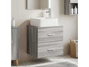 Vanité de lavabo mural, meuble de rangement sonoma gris 53x34.5x63 cm