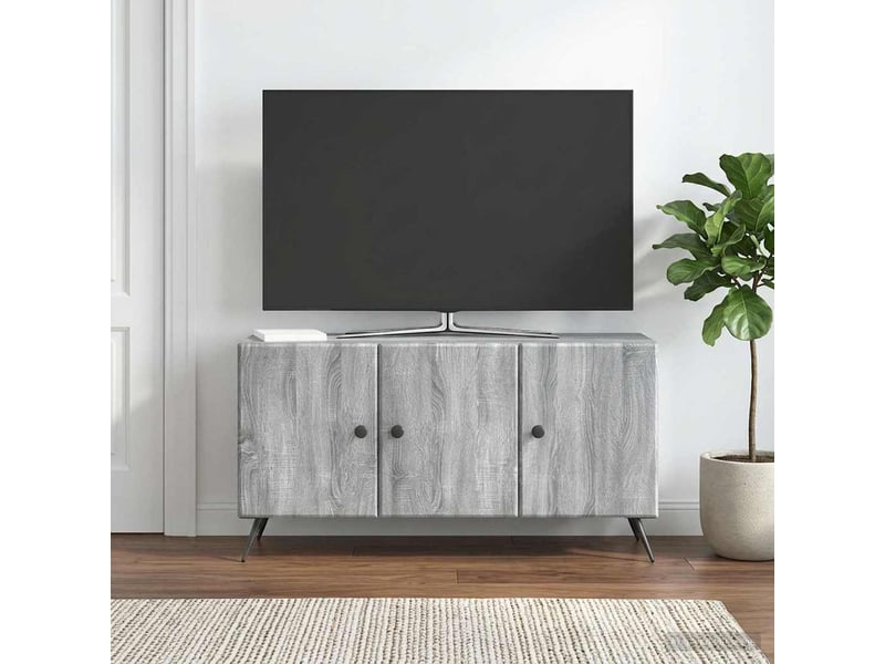  Meuble tv - banc tv - meuble de rangement sonoma gris 99 x 34,5 x 50 cm bois d'ingénierie  - Conforama D