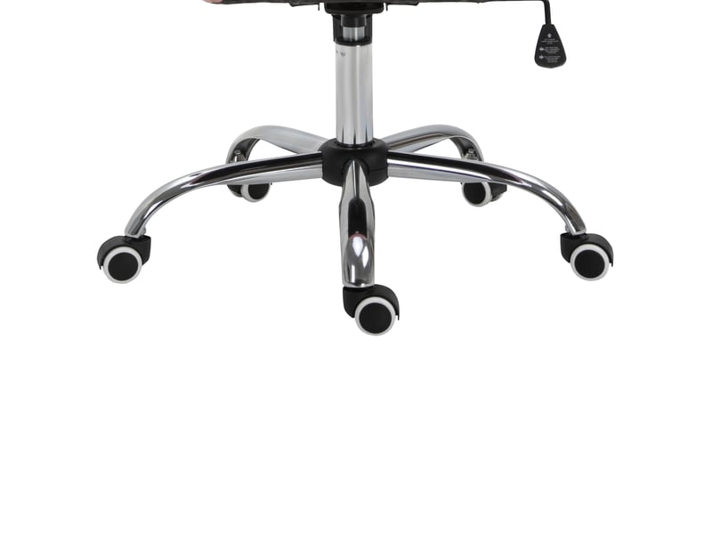  Chaise de bureau ergonomique rose en cuir régénéré, réglable en hauteur, dossier capitonné pour travailler avec élégance  - Conforama E