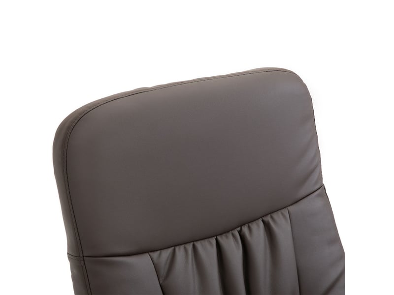 Fauteuil l76 x p81 x h105 cm fonction inclinable rotation à 360° 10 points de massage revêtement en similicuir coloris marron - Conforama C