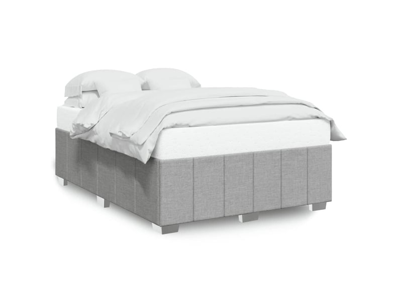  Lit double- lit adulte -  cadre de lit sans matelas gris clair 140x190 cm tissu  - Conforama A