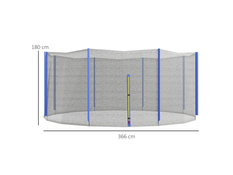  Filet de remplacement pour trampolines ø 366 cm 8 poteaux droits filet de sécurité pour trampolines, entrée zippée  - Conforama C