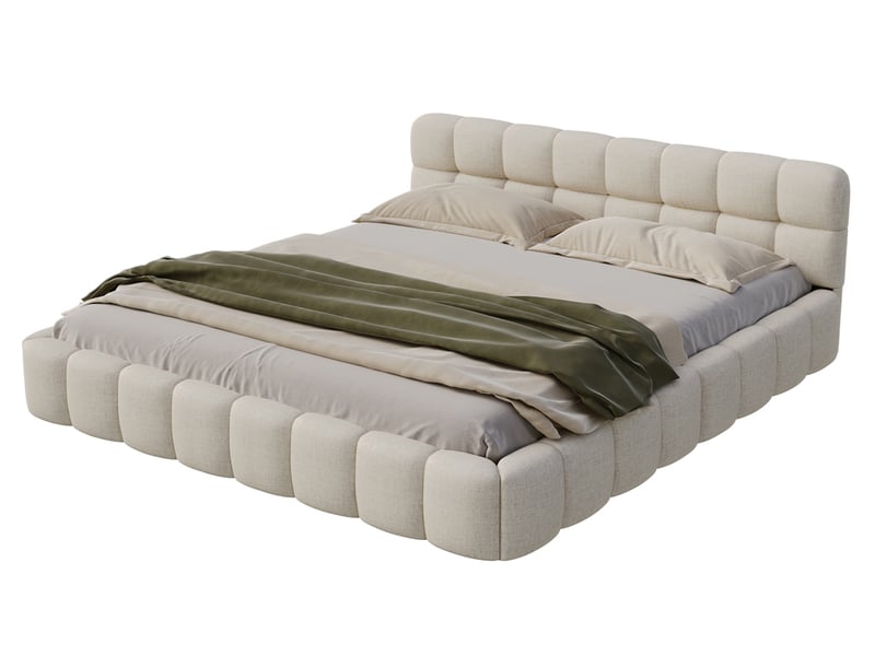  Lit 2 places 140x190 cm coloris beige  - Conforama A