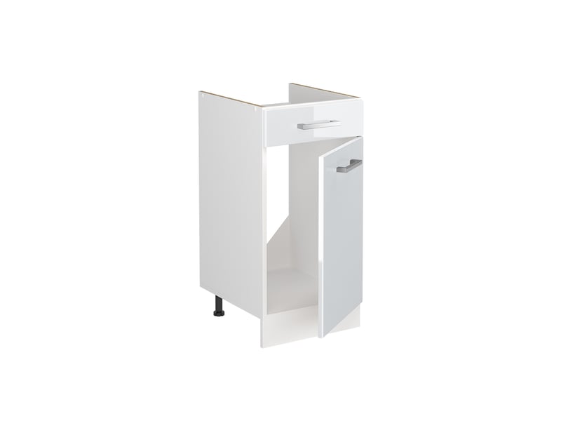  Vicco meuble bas sous-évier, blanc haute brillanceblanc, 40cm plan de travail marbre  - Conforama C
