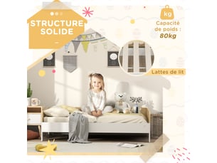 Lit simple 40x80 cm <strong></strong> <strong></strong> coloris blanc