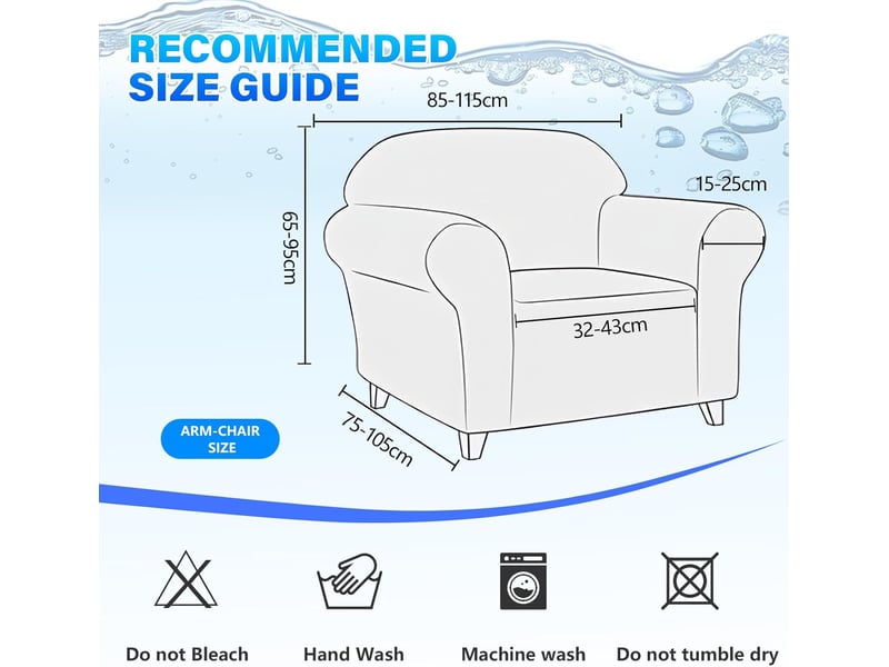  Housse de canapé imperméable 1 places avec accoudoirs foncé 85-115cm  - Conforama B