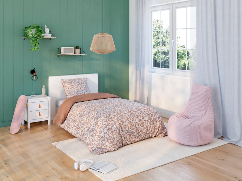 Parure de lit Housse + 1 taie 140x200 cm FLORINE - Conforama Y