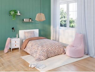 Parure de lit Housse + 1 taie 140x200 cm FLORINE