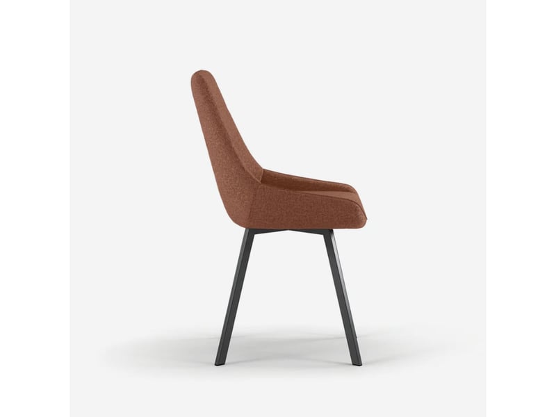Lot de 4 chaises rembourrées en microfibre avec pieds en métal artemis - rouiller - Conforama E