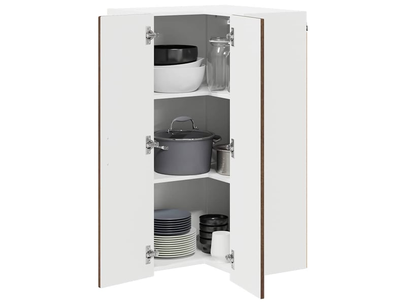 Meuble mural de cuisine, armoire d'angle cuisine porto chêne brun 57x57x100cm - Conforama C