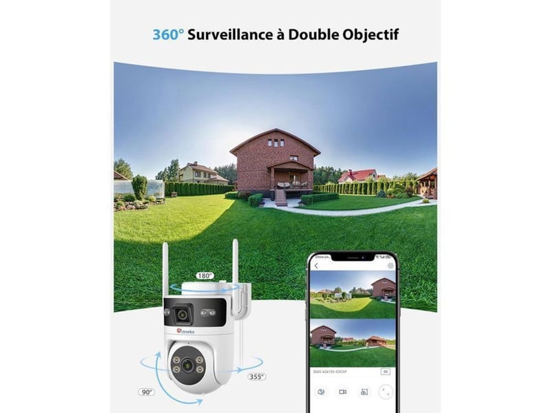  Camera de surveillance ptz wifi exterieur 1080p ip66 detection humaine 4x  - Conforama E