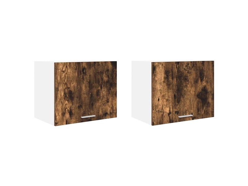 Meuble de rangement, armoire suspendue 2 pcs chêne fumé et blanc bois d'ingénierie shl7086 - Conforama A