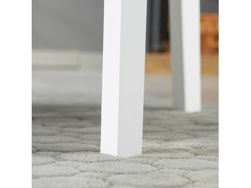  Lot de 4 chaises de salle à manger 46,5x41x85,5 cm en bois blanc, dossier ajouré  - Conforama D