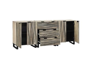 Ensemble de buffet - bahut - meuble de rangement 3 pc blanc 180 x 33 x 75 cm