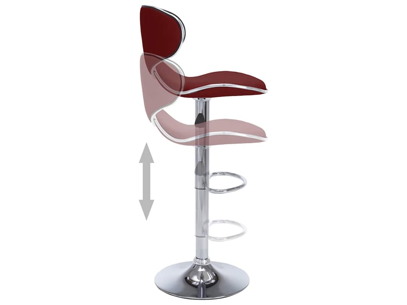  Lot de 2 tabouret de bar, chaise de bar rouge bordeaux similicuir shl24052  - Conforama E