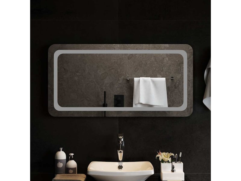  Miroir de salle de bain, miroir de toilette à led 100x50 cm cf62489  - Conforama C
