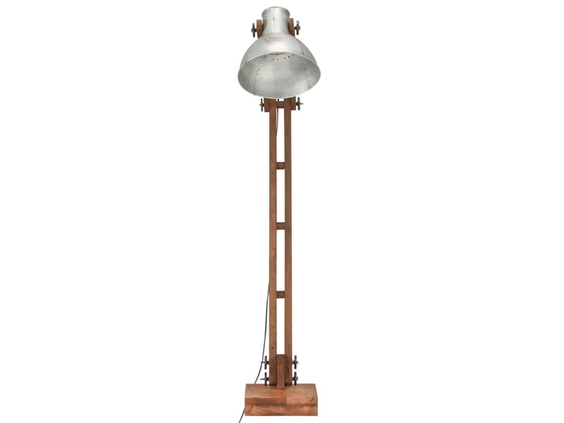  Lampadaire argenté design industriel ajustable salon chambre 33 x 30 x 120 cm en bois de manguier 02_0046696  - Conforama C