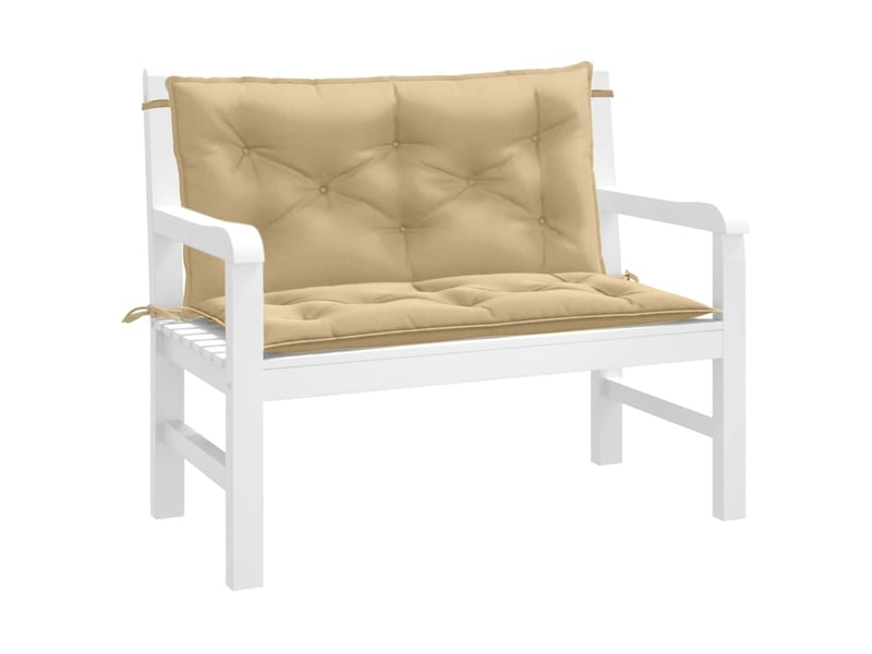  Lot de 2 coussins de banc de jardin, coussins d'assise beige mélangé tissu cf58628  - Conforama B