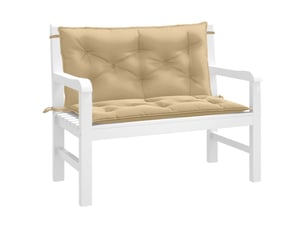 Lot de 2 coussins de banc de jardin, coussins d'assise beige mélangé tissu cf58628