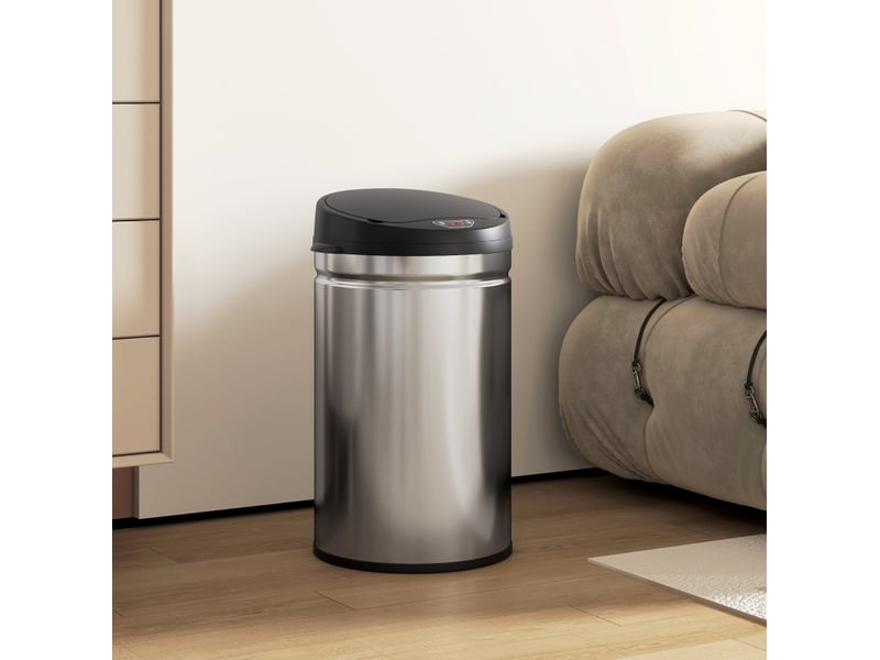  Poubelle de cuisine à capteur 30 l 32 x 30,5 x 51 cm – argent – ouverture sans contact et fermeture douce  - Conforama B
