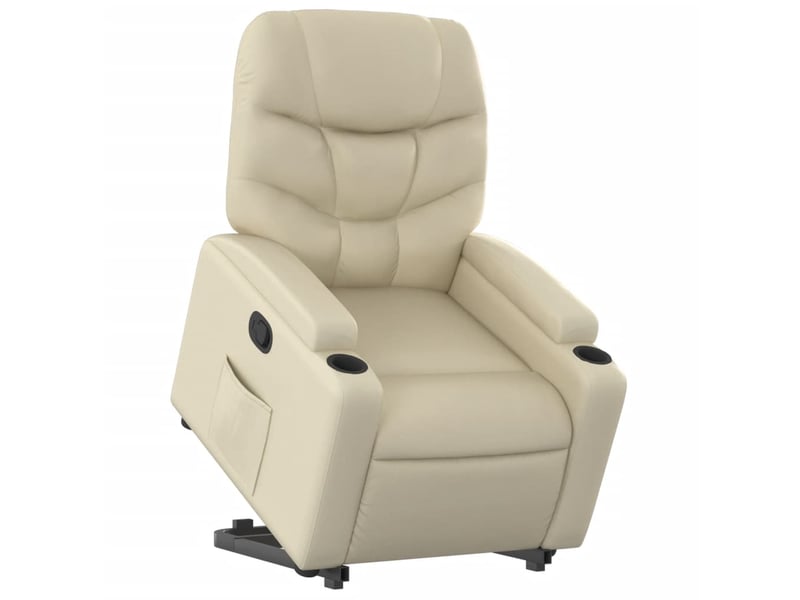 Fauteuil inclinable salon, fauteuil relax crème similicuir shl36823 - Conforama C