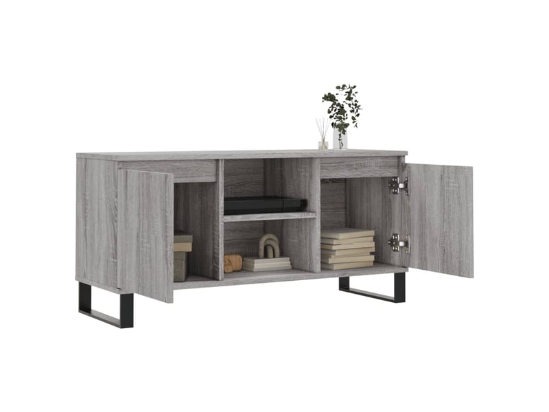  Meuble tv - banc tv - meuble de rangement sonoma gris 104x35x50 cm bois d'ingénierie  - Conforama D