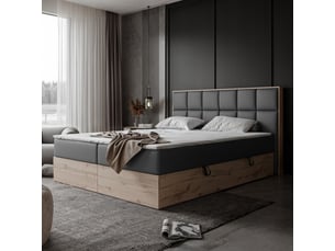 Lit coffre 120x200cm <strong>IDOHOME</strong> <strong>LAVIO II</strong> coloris noir
