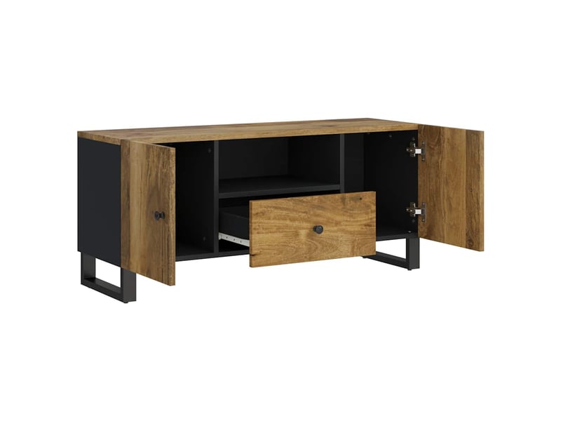  Meuble tv - banc tv - meuble de rangement 105x33,5x46 cm bois de manguier et d'ingénierie  - Conforama C