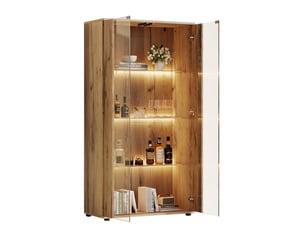 Vitrine coloris naturel 4 étagère(s) <strong>FLORAGRACE</strong> <strong></strong> - 80 cmx150 cm