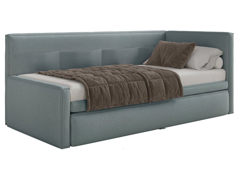  Selsey nesmi - lit rembourré - 90x200 cm - bleu Nesmi - Conforama D