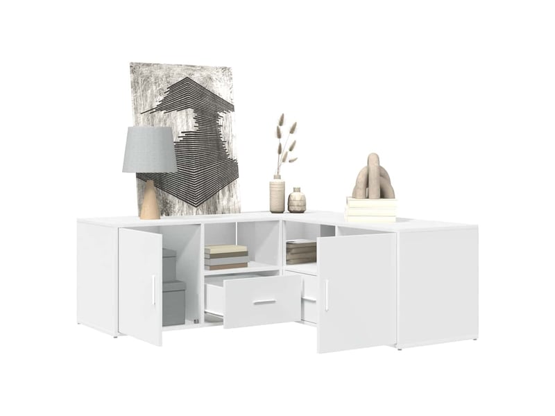  Armoire d'angle, armoire de rangement blanc 200x40x45 cm bois d’ingénierie  - Conforama D