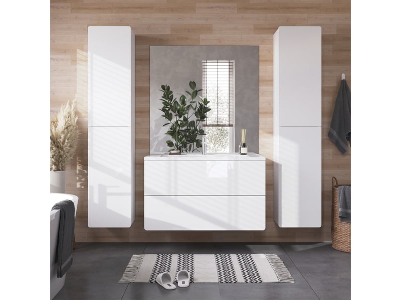  Vicco ensemble de meubles de salle de bain, blanc haute brillanceblanc, 4 pièces  - Conforama C