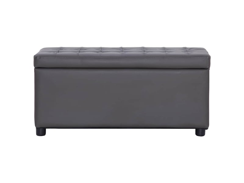  Banc de rangement 87,5 cm gris similicuir  - Conforama A