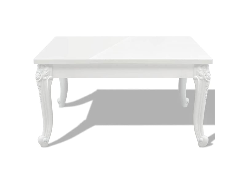  Table basse - table de salon - table à thé 80x80x42 cm blanc brillant  - Conforama C