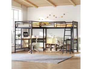 Lit superposé 2x90x200 cm <strong>OKMYHOME</strong>  <strong></strong> coloris noir