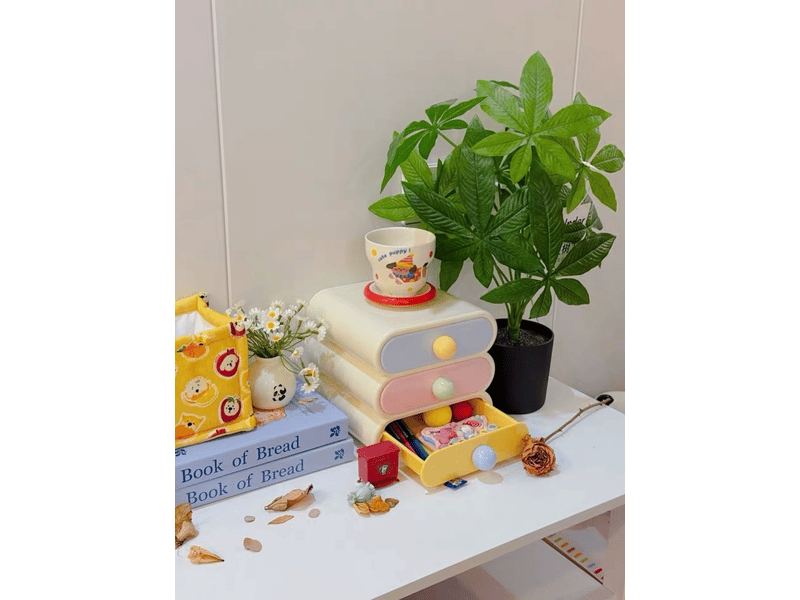  Boîte de rangement pastel non toxique avec tiroir - pour vanité, bureau ou salle de bain  - Conforama D