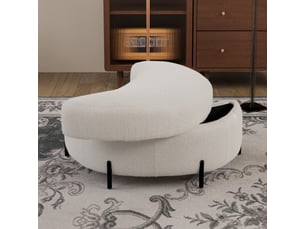 Pouf / repose pied <strong></strong> <strong>86x47.5x43cm</strong> beige
