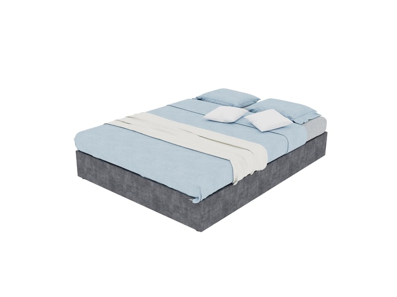  Cadre de lit coffre 140x200 cm gris en velours hollandais sans tête de lit - structure métal robuste  - Conforama W