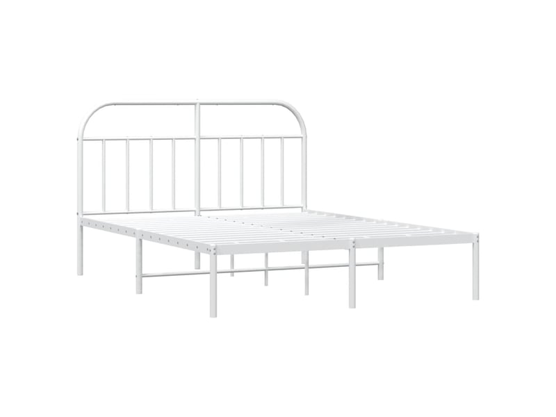 Lit double- lit adulte - cadre de lit métal sans matelas et tête de lit blanc 180x200 cm - Conforama B
