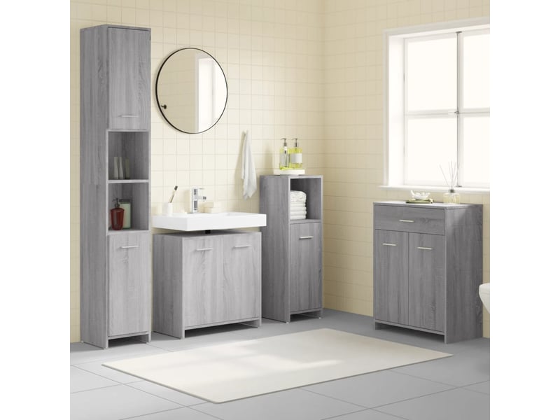  Ensemble de meubles de salle de bain 4 pcs sonoma gris cf63876  - Conforama B
