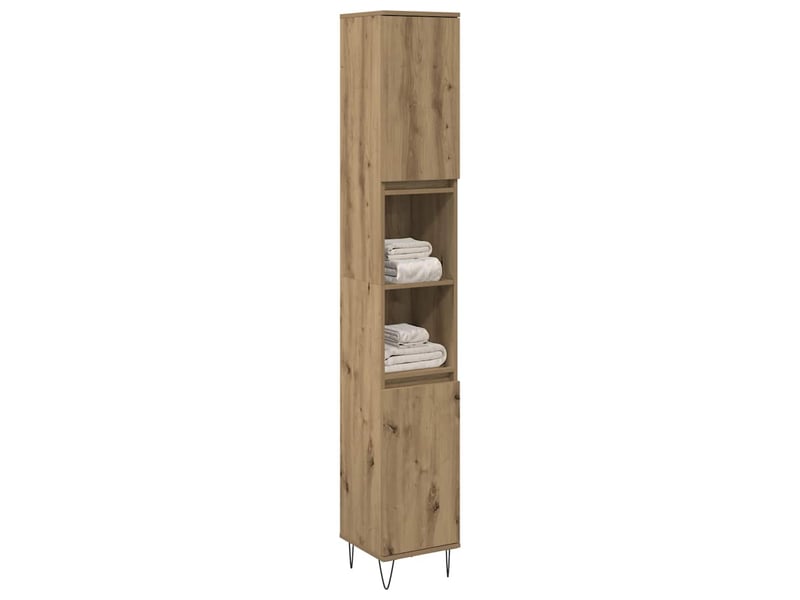  Armoire de salle de bain, cabinet de salle de bain chêne artisanal 30x30x190 cm cf65063  - Conforama B