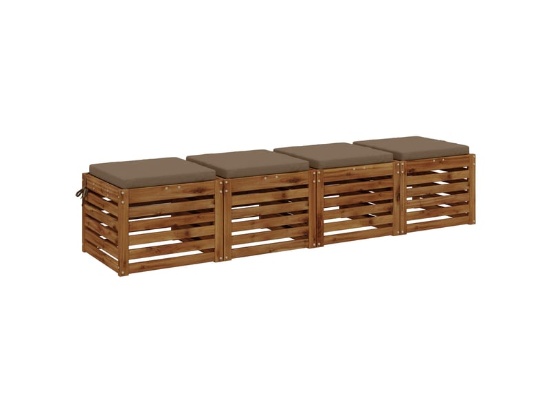  Lot de 4 coussins de siège, coussins d'assise soest 100 % polyester taupe cf60562  - Conforama C